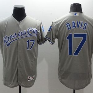 Royals #17 Wade Davis Grey Flexbase Authentic Collection Stitched Jersey