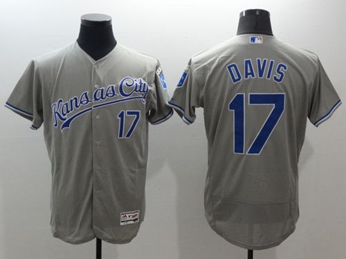 Royals #17 Wade Davis Grey Flexbase Authentic Collection Stitched Jersey
