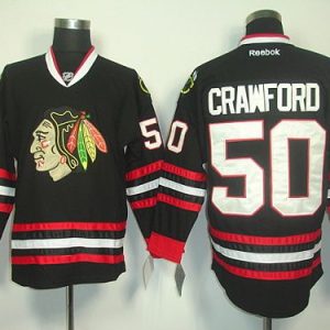 Blackhawks #50 Corey Crawford Black Stitched Jersey