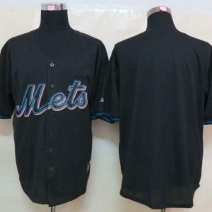 Mets Blank Black Fashion Stitched Jersey