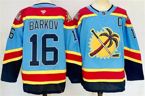 Florida Panthers #16 Aleksander Barkov Blue 2024-25 Reverse Retro With C Patch Stitched Jersey