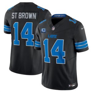 Detroit Lions #14 Amon-Ra St. Brown Black 2024 F.U.S.E. With 2-Star C Patch 2nd Alternate Vapor Limited Stitched Jersey