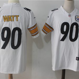 Pittsburgh Steelers #90 T. J. Watt White Stitched Vapor Untouchable Limited Nike Jersey