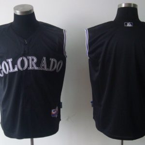 Rockies Blank Black Vest Style Stitched Jersey