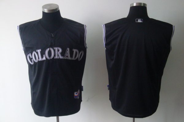 Rockies Blank Black Vest Style Stitched Jersey