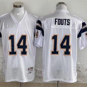 Los Angeles Chargers #14 Dan Fouts White Throwback Stitched Jersey