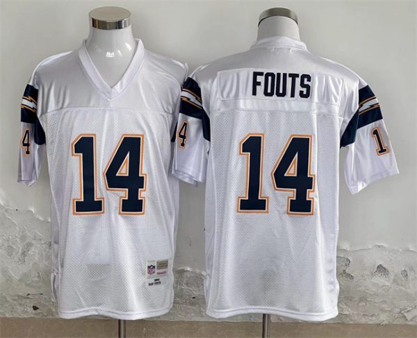 Los Angeles Chargers #14 Dan Fouts White Throwback Stitched Jersey