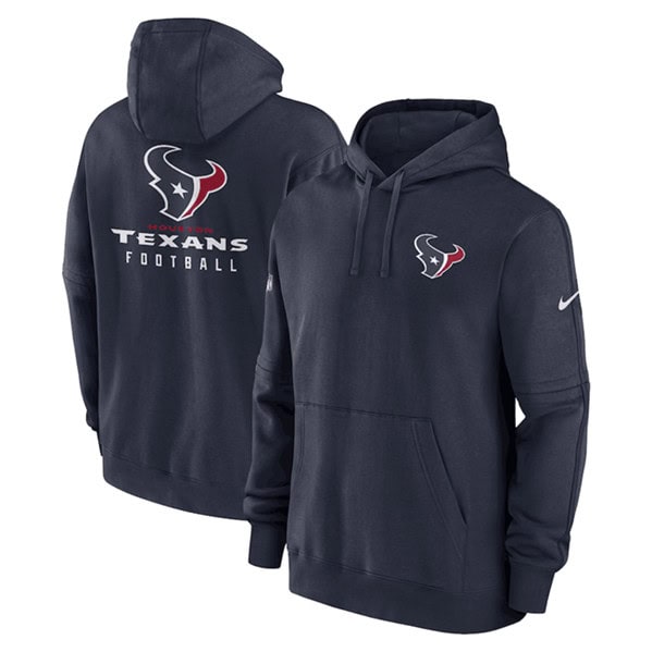 Houston Texans Navy Sideline Club Fleece Pullover Hoodie