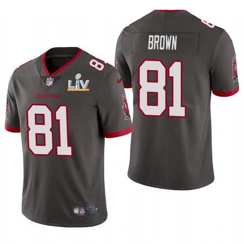 Tampa Bay Buccaneers #81 Antonio Brown Grey 2021 Super Bowl LV Limited Stitched Jersey