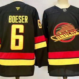 Vancouver Canucks #6 Brock Boeser Black 2024-25 With A Patch Alternate Stitched Jersey