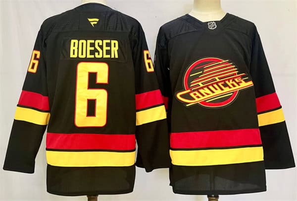 Vancouver Canucks #6 Brock Boeser Black 2024-25 With A Patch Alternate Stitched Jersey