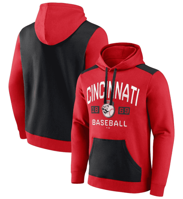 Cincinnati Reds Red Black Chip In Pullover Hoodie