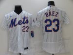 New York Mets #23 Javier B¨¢ez White Flex Base Stitched Jersey