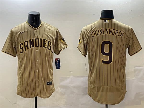 San Diego Padres #9 Jake Cronenworth Brown Flex Base Stitched Jersey