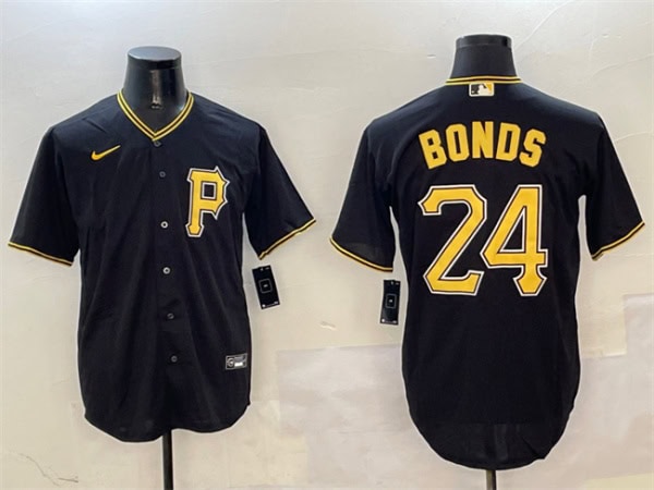 Pittsburgh Pirates #24 Barry Bonds Black Cool Base Stitched Jersey