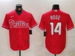 Philadelphia Phillies #14 Pete Rose Red Cool Base Stitched Jersey