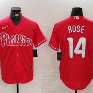 Philadelphia Phillies #14 Pete Rose Red Cool Base Stitched Jersey