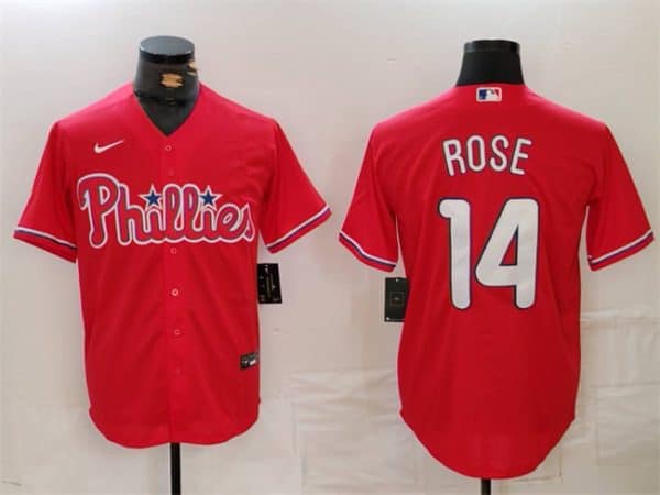 Philadelphia Phillies #14 Pete Rose Red Cool Base Stitched Jersey