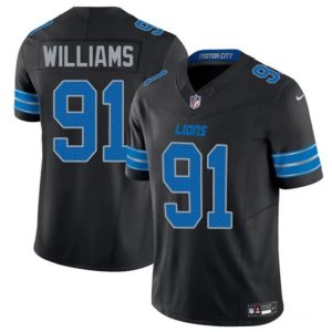 Detroit Lions #91 Tyleik Williams Black 2025 Draft F.U.S.E. Vapor Limited Football Stitched Jersey