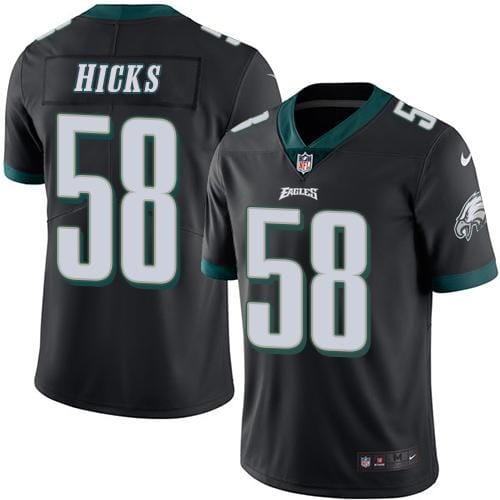 Eagles #58 Jordan Hicks Black Stitched Limited Rush Nike Jersey