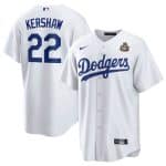 Los Angeles Dodgers #22 Clayton Kershaw White 2024 World Series Cool Base Stitched Jersey