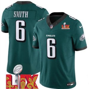 Philadelphia Eagles #6 DeVonta Smith Green 2025 Super Bowl LIX Patch Vapor Untouchable Limited Stitched Jersey