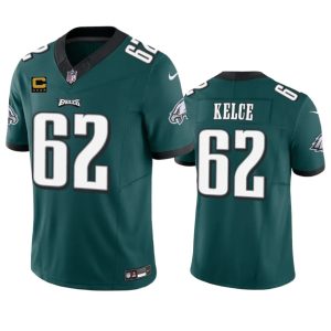 Philadelphia Eagles #62 Jason Kelce Green 2023 F.U.S.E. With 4-Star C Patch Vapor Untouchable Limited Stitched Jersey