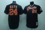 Mitchell And Ness Giants #24 Mays Stitched Black Throwback Jersey