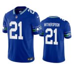Seattle Seahawks #21 Devon Witherspoon Royal 2023 F.U.S.E. Vapor Limited Throwback Stitched Jersey