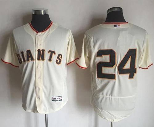 Giants #24 Willie Mays Cream Flexbase Authentic Collection Stitched Jersey