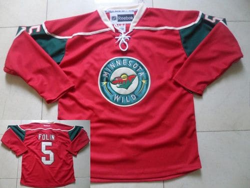 Wild #5 Christian Folin Red Stitched Jersey