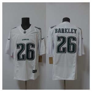 Philadelphia Eagles #26 Saquon Barkley White 2024 F.U.S.E. Vapor Untouchable Limited Throwback Football Stitched Jersey