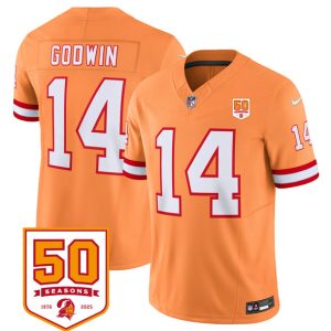 Tampa Bay Buccaneers #14 Chris Godwin Orange 2025 F.U.S.E. 50th Anniversary Patch Vapor Untouchable Limited Football Stitched Jersey