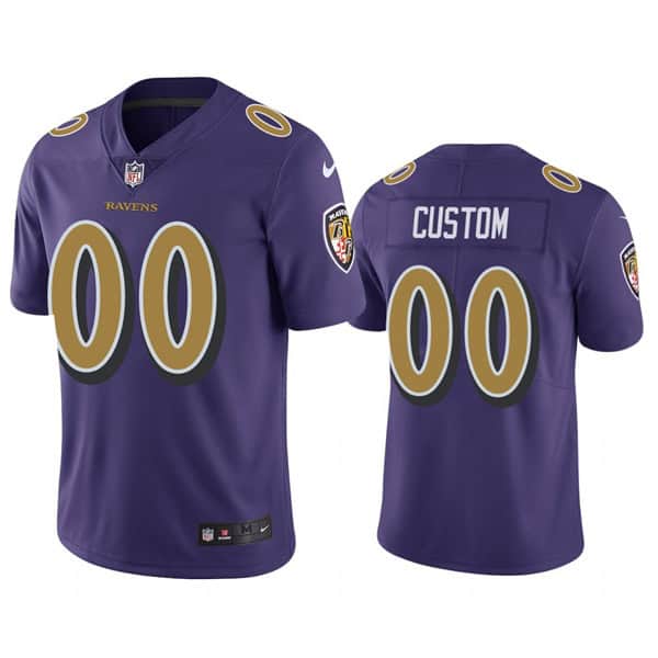 Baltimore Ravens Customized Purple Team Color Vapor Untouchable Limited Stitched NFL Jersey