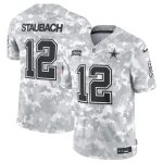 Dallas Cowboys #12 Roger Staubach Arctic Camo 2024 F.U.S.E. Salute To Service Limited Stitched Jersey
