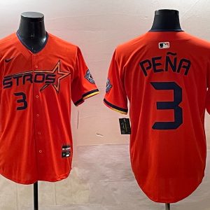 Houston Astros #3 Jeremy Pena Orange 2025 City Connect Limited Stitched Jersey