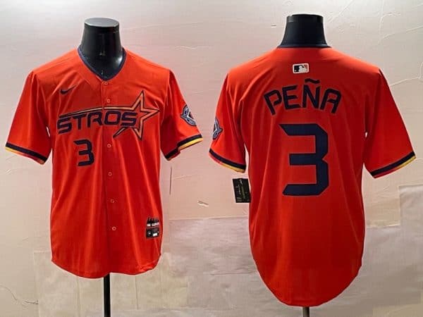 Houston Astros #3 Jeremy Pena Orange 2025 City Connect Limited Stitched Jersey