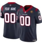 Houston Texans Custom Navy 2023 F.U.S.E. With John Madden Patch Vapor Limited Stitched Jersey