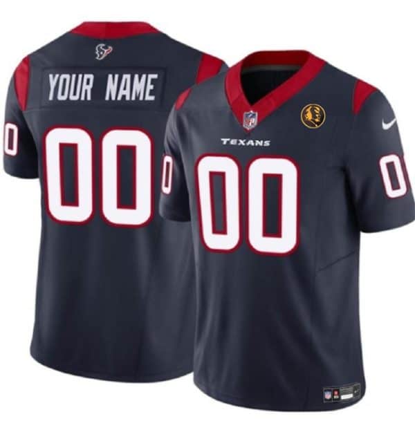 Houston Texans Custom Navy 2023 F.U.S.E. With John Madden Patch Vapor Limited Stitched Jersey