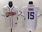 Minnesota Vikings #15 Joshua Dobbs White Cool Base Stitched Jersey