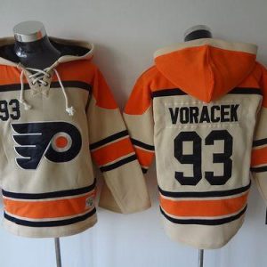 Flyers #93 Jakub Voracek Cream Sawyer Hooded Sweatshirt Stitched Jersey