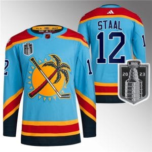 Florida Panthers #12 Eric Staal Blue 2023 Stanley Cup Final Reverse Retro Stitched Jersey