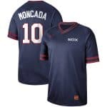 Chicago White Sox #10 Yo¨¢n Moncada Navy Cooperstown Collection Legend Stitched Jersey