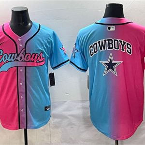 Dallas Cowboys Team Big Logo Pink Blue Limited Stitched Jersey