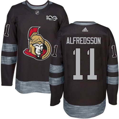 Senators #11 Daniel Alfredsson Black 1917-2017 100th Anniversary Stitched Jersey