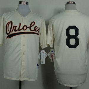 Orioles #8 Cal Ripken Cream 1954 Turn Back The Clock Stitched Jersey