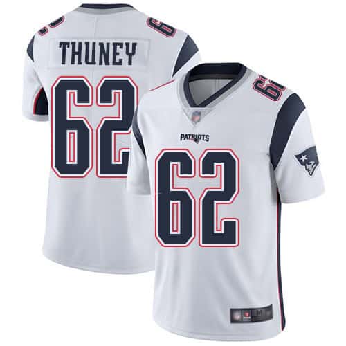 New England Patriots #62 Joe Thuney White Vapor Untouchable Limited Stitched Jersey