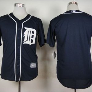Tigers Blank Navy Blue Cool Base Stitched Jersey