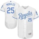Royals #25 Kendrys Morales White Flexbase Authentic Collection 2016 Father's Day Stitched Jersey