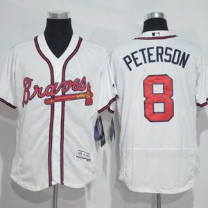 Braves #8 Jace Peterson White Flexbase Authentic Collection Stitched Jersey
